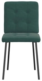 Cadeiras de jantar 2 pcs veludo verde-escuro