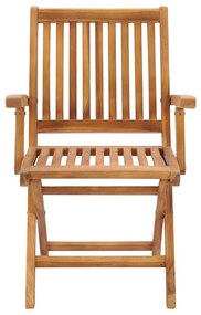 Cadeiras de jardim dobráveis c/ almofadões 6 pcs teca maciça