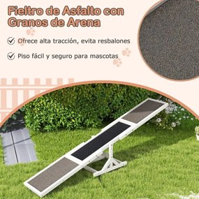 Baloiço de agilidade para cães 179 x 30 x 55 cm, com rampa antiderrapante para animais de estimação, para uso interno e externo, Cinzento