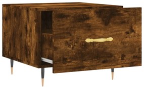 Mesa centro 2 pcs 50x50x40 cm madeira processada cor fumado