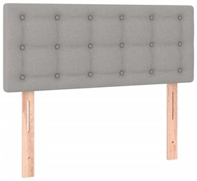 Cama boxspring com colchão 120x190 cm tecido cinzento-claro