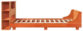 Cama sem colchão 120x190 cm madeira pinho maciça castanho-mel
