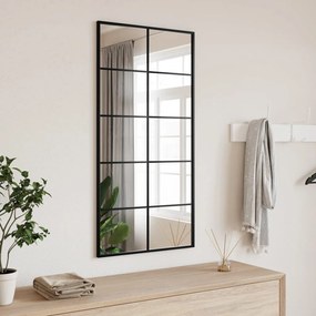 vidaXL Espelho de parede retangular 50x100 cm ferro preto