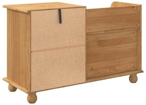 Banco de Armazenamento "ASKIM" Castanho 100x39x62 cm Madeira Sólida de