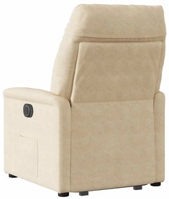 Poltrona de massagens elétrica elevatória microfibra cor creme