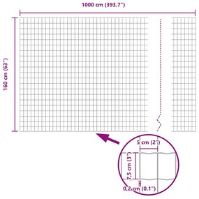 Cerca Euro Cinza 1,6x10 m de Aço