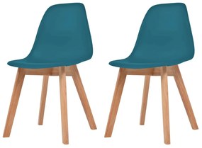 Cadeiras de jantar 2 pcs plástico turquesa