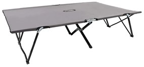 vidaXL Espreguiçadeira/cama dobrável para 2 pessoas aço cinzento