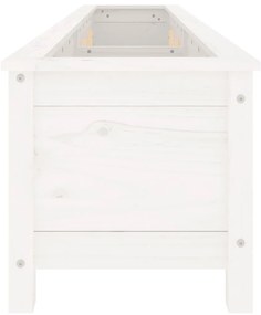 Canteiro elevado de jardim 199,5x40x39 cm pinho maciço branco