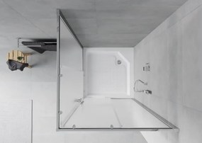 Mexen Rio cabine de duche quadrada 90 x 90 cm, fosca, cromada + base de duche, branca - 860-090-090-01-30-4510