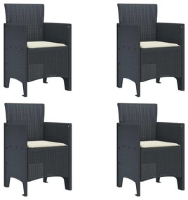 vidaXL Cadeira de Jardim 4 pcs Antracite 53 x 49 x 85 cm Polipropileno