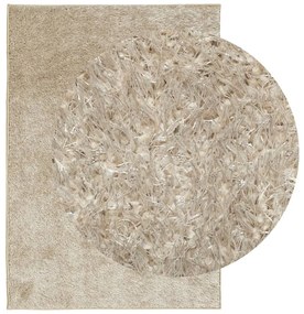 Tapete de pelo alto com aspeto brilhante ISTAN 160x230 cm bege