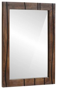 vidaXL Espelho de banheiro Montado na parede Castanho 70 x 50 x 2,5 cm