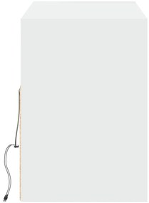 Móvel de parede para TV com luzes LED 130x31x45 cm branco