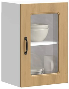 vidaXL Armário de parede cozinha porta vidro Kalmar carvalho artesanal
