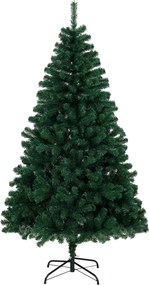 HOMCOM Árvore de Natal 180 cm Artificial com 700 Ramos Retardantes de Chamas e Base em Aço Dobrável, Verde | Aosom Portugal