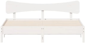 Cama sem colchão 180x200 cm madeira de pinho maciça branco