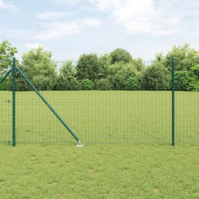 Cerca Euro com 13 Postes de Ancoragem 1.2x25m Aço Galvanizado Verde
