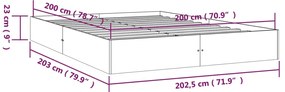 Estrutura de cama 200x200 cm madeira maciça branco
