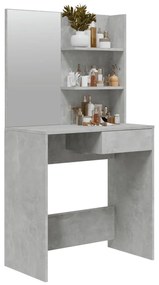 Toucador com espelho 74,5x40x141 cm cinzento cimento