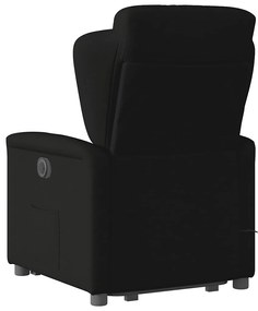 Poltrona elétrica elevatória massagens tecido preto
