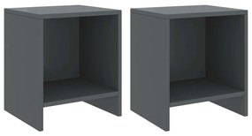 Mesas de cabeceira 2pcs 35x30x40cm pinho maciço cinzento-escuro