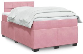 Cama boxspring com colchão 120x190 cm veludo rosa