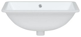 Lavatório casa de banho retangular 52x38,5x19,5 cerâmica branco