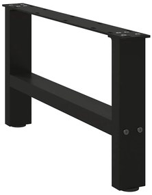 Pés para mesa de centro pretos 2 peças 60x(30-31) cm aço