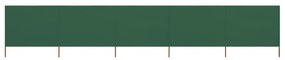 Para-vento com 5 painéis em tecido 600x120 cm verde