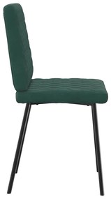 Cadeiras de jantar 2 pcs veludo verde-escuro
