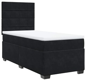 Cama com molas/colchão 90x190 cm veludo preto