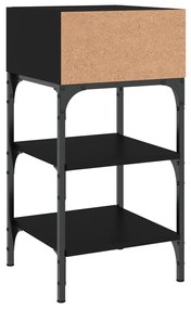 Mesas de cabeceira 2pcs 35x34,5x70cm derivados de madeira preto