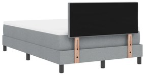 Cama Box Spring com colchão Cinza Claro 120x190 cm Tecido