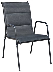 Conjunto de jantar para jardim 5 pcs 80x71 cm aço preto