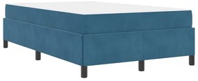 vidaXL Estrutura da Cama Azul Escuro e Branco 120 x 200 cm Veludo