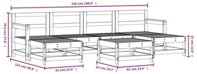 7 pcs conjunto lounge de jardim pinho maciço branco