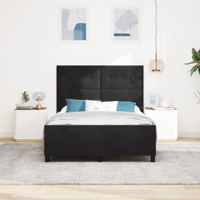 Estrutura de Cama vidaXL Preta 140x190 cm em Veludo