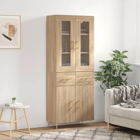 vidaXL Armário alto 69,5x34x180 cm derivados de madeira cor sonoma