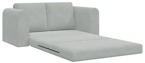 Sofá Cama de Piso 2-em-1 Cinza Claro 148x71x83 cm Veludo