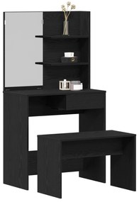 Conjunto de Tocador vidaXL Carvalho Preto Madeira de Engenharia, Tocad