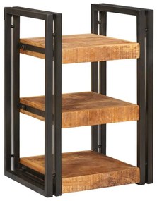 vidaXL Mesa-de-cabeceira Marrom e Preto Madeira de manga maciça