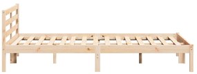 Cama com Cabeceira vidaXL 140x210 cm Madeira de Pinho