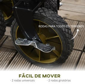 Outsunny Carrinho Dobrável de com Rodas Carrinho para Praia com Guiador Telescópico Bancada Dobrável 5 Bolsas de Armazenamento Estrutura de Aço e Tecido de Oxford 108x55x93cm Verde Escuro