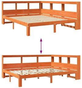 Cama com estante sem colchão 135x190 cm pinho maciço