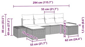 Conjunto de Sofás de Jardim vidaXL Conjunto de 6 Bege e creme