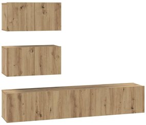 Conjunto de móvel de TV 4 pcs carvalho artisiano