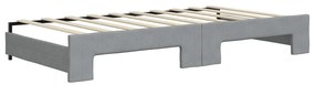 Sofá-cama c/ gavetão e gavetas 90x190 cm tecido cinzento-claro