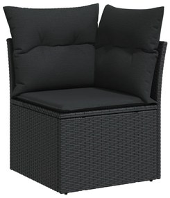 13 pcs conjunto de sofás de jardim com almofadões vime PE preto
