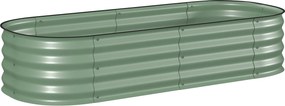 Floreira de Exterior Grande em Aço Galvanizado para Cultivo de Plantas 150x62x30 cm Verde